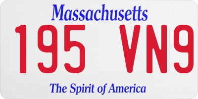 MA license plate 195VN9