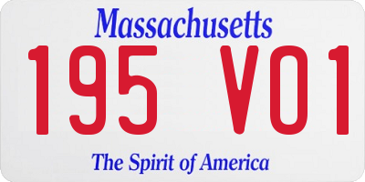 MA license plate 195VO1