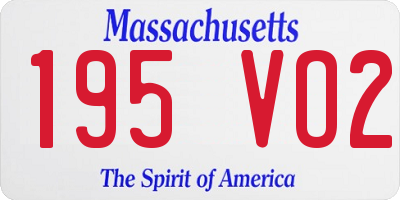 MA license plate 195VO2