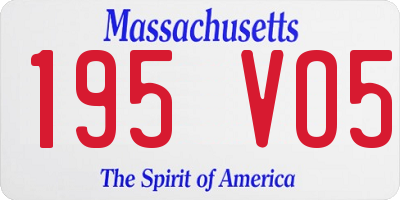 MA license plate 195VO5