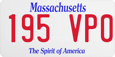 MA license plate 195VP0