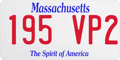 MA license plate 195VP2