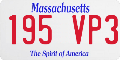 MA license plate 195VP3