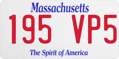 MA license plate 195VP5