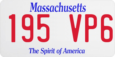 MA license plate 195VP6