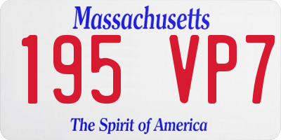 MA license plate 195VP7
