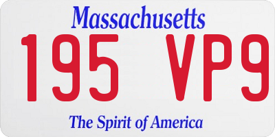 MA license plate 195VP9