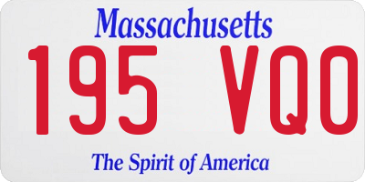 MA license plate 195VQ0