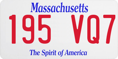 MA license plate 195VQ7