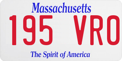MA license plate 195VR0
