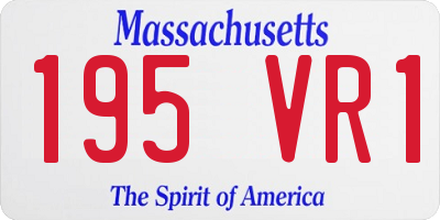 MA license plate 195VR1