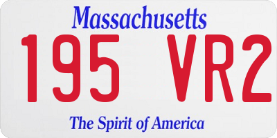 MA license plate 195VR2