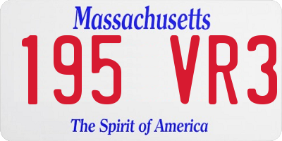 MA license plate 195VR3