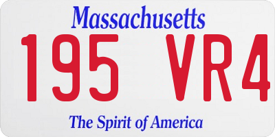 MA license plate 195VR4