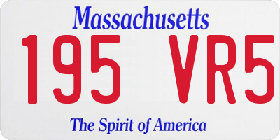 MA license plate 195VR5