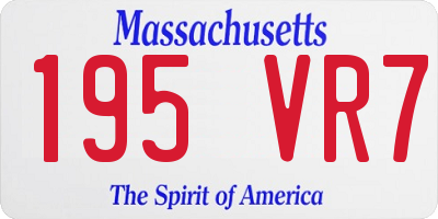 MA license plate 195VR7