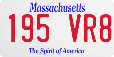 MA license plate 195VR8