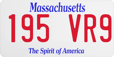 MA license plate 195VR9