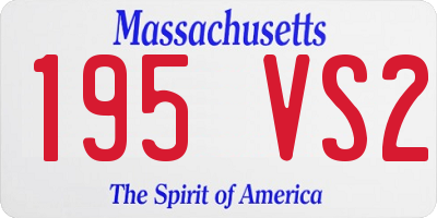 MA license plate 195VS2