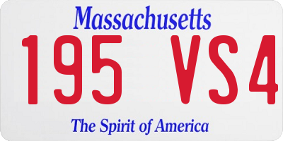 MA license plate 195VS4
