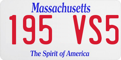 MA license plate 195VS5