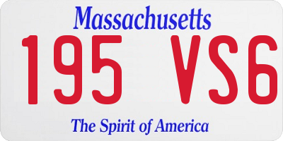 MA license plate 195VS6
