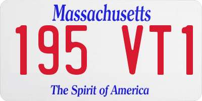 MA license plate 195VT1