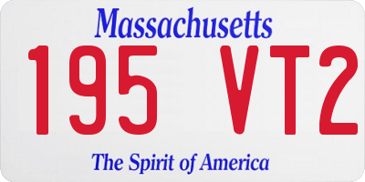 MA license plate 195VT2