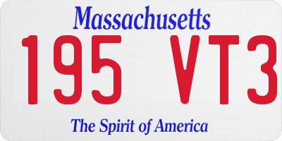 MA license plate 195VT3