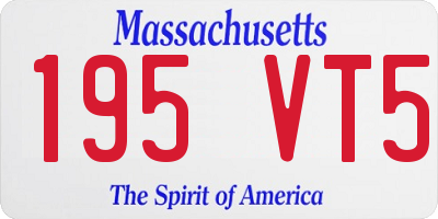 MA license plate 195VT5