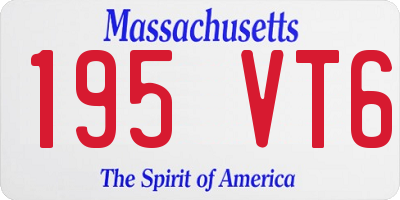 MA license plate 195VT6