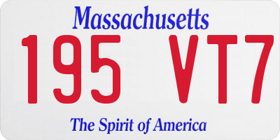 MA license plate 195VT7