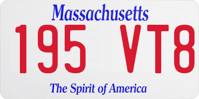 MA license plate 195VT8