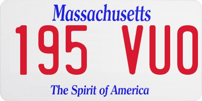 MA license plate 195VU0
