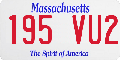 MA license plate 195VU2