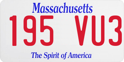 MA license plate 195VU3