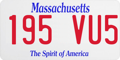 MA license plate 195VU5