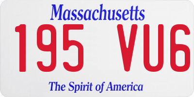 MA license plate 195VU6