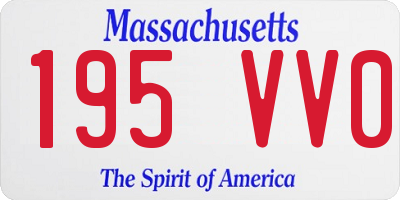 MA license plate 195VV0