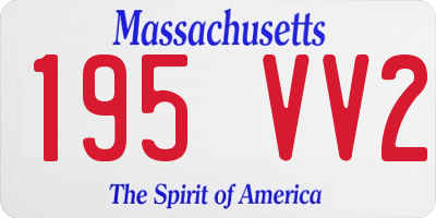 MA license plate 195VV2