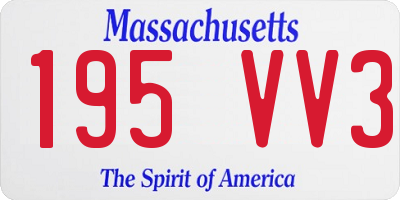 MA license plate 195VV3