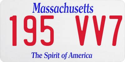 MA license plate 195VV7