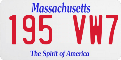 MA license plate 195VW7