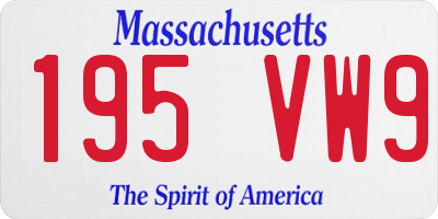 MA license plate 195VW9