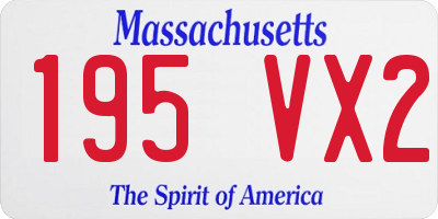 MA license plate 195VX2