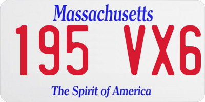 MA license plate 195VX6