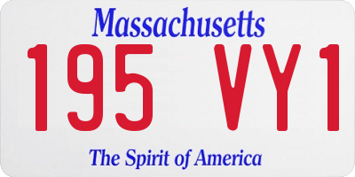 MA license plate 195VY1