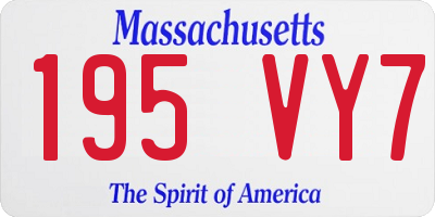 MA license plate 195VY7