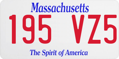 MA license plate 195VZ5