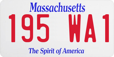 MA license plate 195WA1